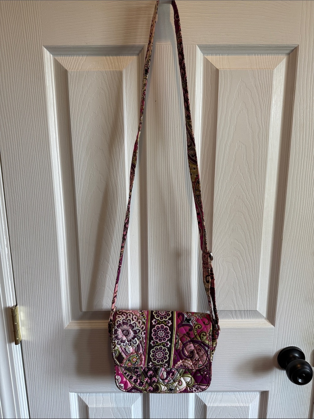 Vera Bradley Quilted Crossbody Bag in Pink Paisley